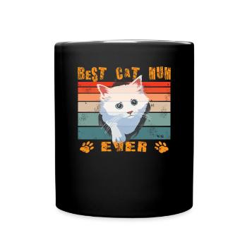 Cat Friend, Cat Accessories Gift - Full Colour Mug - black - Front