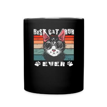 Cat lover, cat accessory gift - Full Colour Mug - black - Front