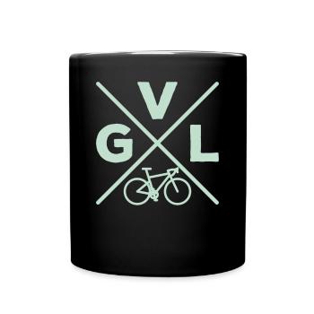 GVL Gravel Bike Fahrrad Radfahrer Radfahrerin - Tasse einfarbig - Schwarz - Vorne