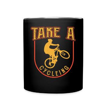 Fahrrad Radfahren Mountainbike - Tasse einfarbig - Schwarz - Vorne