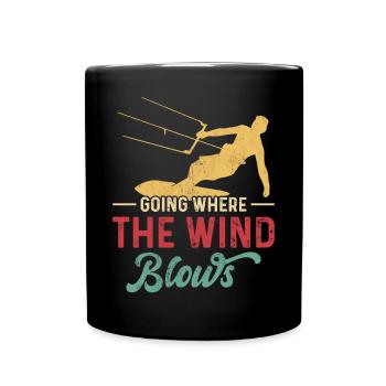 Kitesurf Kitesurfer Kiteboard - Tasse einfarbig - Schwarz - Vorne