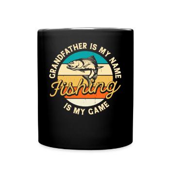 Opa Angeln Angler Fischen - Tasse einfarbig - Schwarz - Vorne