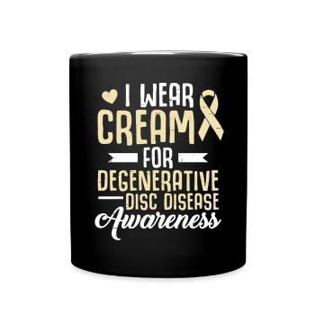 I wear cream for the month of degenerative - Full Colour Mug - black - Front