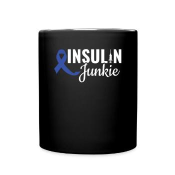 Insulin Junkie - Diabetic Diabetes - Full Colour Mug - black - Front