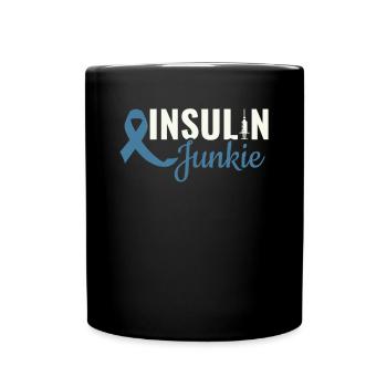 Insulin Junkie - Diabetic Diabetes - Full Colour Mug - black - Front