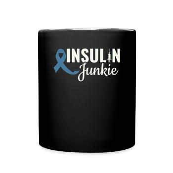 Insulin Junkie - Diabetic Diabetes - Full Colour Mug - black - Front