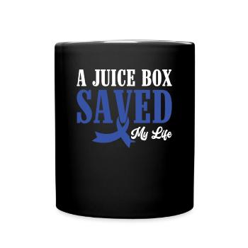A Juice Box Saved My Life - Diabetes Diabetics - Full Colour Mug - black - Front
