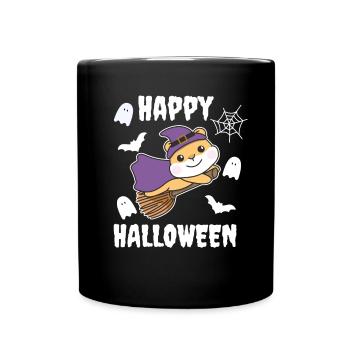 Hamster Joyeux Halloween Sorcière Enfants Sorcière Costume de Sorcière - Mug uni - noir - Devant