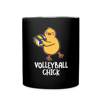 Funny Volleyball Chick Kids Setter Spiker - Full Colour Mug - black - Front