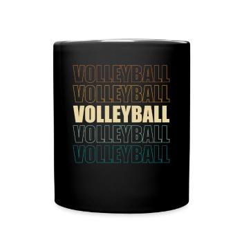 Retro Volleyball Sports Spiker Vintage - Full Colour Mug - black - Front