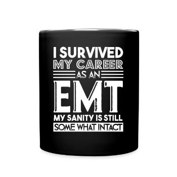 EMT I Survived My Career As An EMT - Full Colour Mug - black - Front