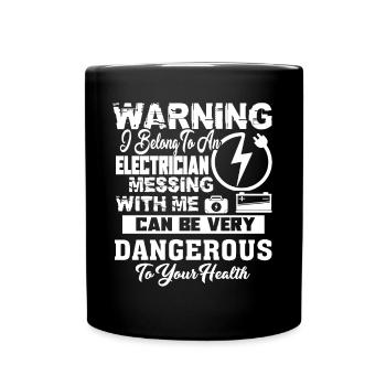 Electrician I Belong To An Electrician - Full Colour Mug - black - Front