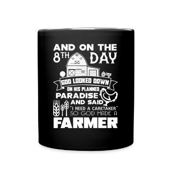 Farmer God Made A Farmer - Full Colour Mug - black - Front