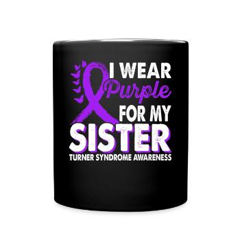 Wear purple for Awareness Month - Full Colour Mug - black - Front