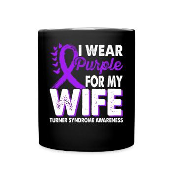 Wear purple to support the - Full Colour Mug - black - Front