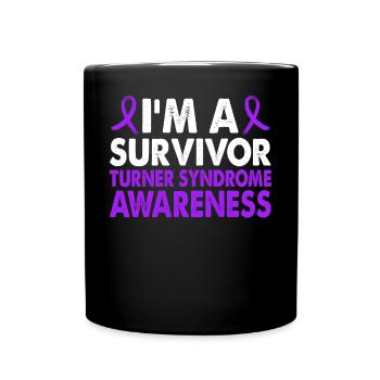 Survivor Turner Syndrome Awareness Month Purple Band - Full Colour Mug - black - Front