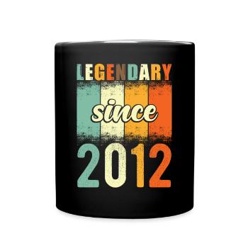 Legendary since 2012 Retro Vintage Birthday - Full Colour Mug - black - Front