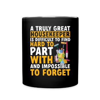 Aide domestique, femme de ménage, femme de ménage - Mug uni - noir - Devant