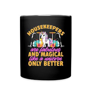 Aide domestique, femme de ménage, femme de ménage - Mug uni - noir - Devant
