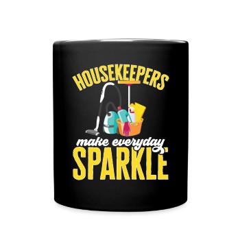 Aide domestique, femme de ménage, femme de ménage - Mug uni - noir - Devant