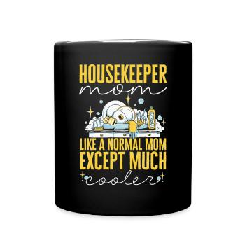 Domestic help, cleaner, housekeeper - Full Colour Mug - black - Front