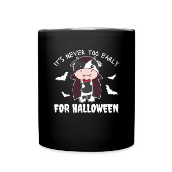 Vache il n’est jamais trop tôt pour Halloween vampire - Mug uni - noir - Devant