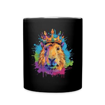 Capybara avec couronne capybara - Mug uni - noir - Devant