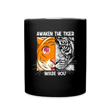 Awaken The Tiger Inside You Siberian Big Cat - Full Colour Mug - black - Front