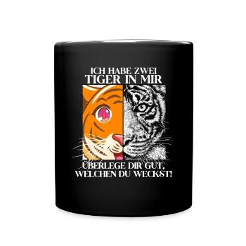Zwei Tiger In Mir Wildkatze Raubkatze Sibirischer - Tasse einfarbig - Schwarz - Vorne