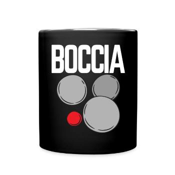 Bocciaspieler Bekleidung mit Boccia Kugeln Boccia - Tasse einfarbig - Schwarz - Vorne