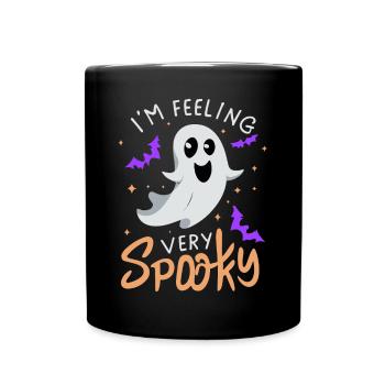 Ich fühle mich sehr gruselig Halloween - Tasse einfarbig - Schwarz - Vorne