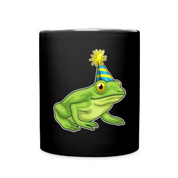 Chapeau d’anniversaire grenouille - Mug uni - noir - Devant