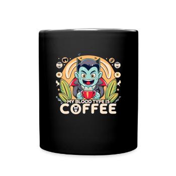 Mon groupe sanguin est café - Mug uni - noir - Devant