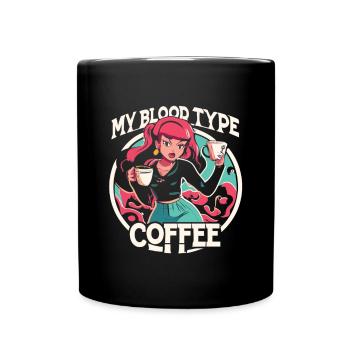 Mon groupe sanguin est café - Mug uni - noir - Devant