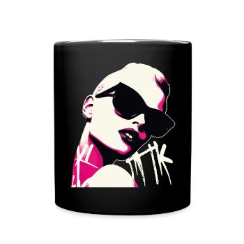Pop Art Femme Avec Lunettes De Soleil Design - Mug uni - noir - Devant