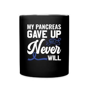 Mon pancréas a abandonné mais je ne le ferai jamais - diabétiques - Mug uni - noir - Devant