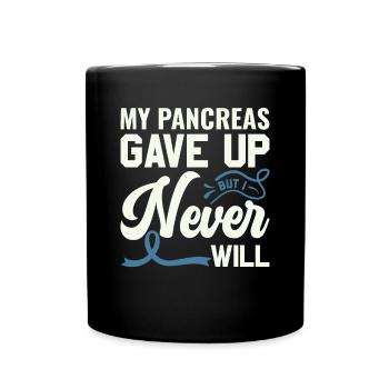 Mon pancréas a abandonné mais je ne le ferai jamais - diabétiques - Mug uni - noir - Devant