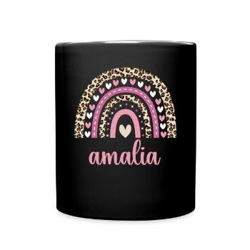 Amalia Regenbogen Name Geburtstag Amalia - Tasse einfarbig - Schwarz - Vorne
