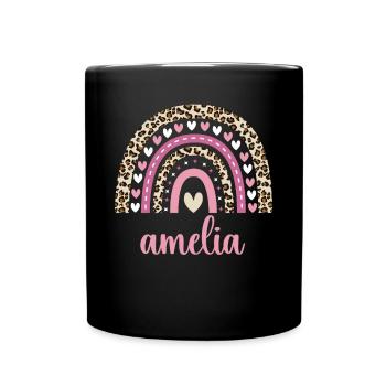 Amelia Regenbogen Name Geburtstag Amelia - Tasse einfarbig - Schwarz - Vorne