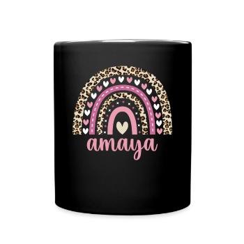 Amaya Regenbogen Name Geburtstag Amaya - Tasse einfarbig - Schwarz - Vorne