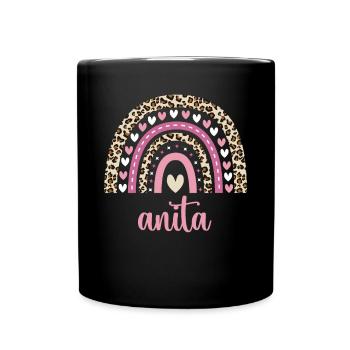 Anita Regenbogen Name Geburtstag Anita - Tasse einfarbig - Schwarz - Vorne