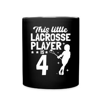 This Little Lacrosse Player Is 4 Years Old - Lacro - Full Colour Mug - black - Front
