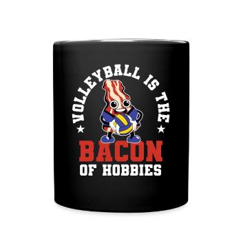 Cute Funny Volleyball Is The Bacon Of Hobbies Spik - Tasse einfarbig - Schwarz - Vorne