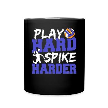 Joueur de volleyball Spiker Funny Play Hard Spike Har - Mug uni - noir - Devant