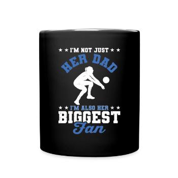 I'm Her Dad I'm Her Biggest Fan Father Men Volleyb - Full Colour Mug - black - Front