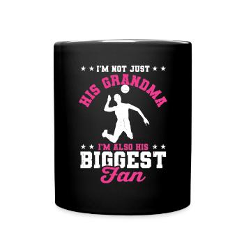 I'm His Grandma I'm His Biggest Fan Volleyball Gra - Full Colour Mug - black - Front