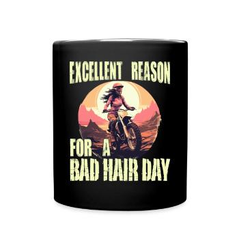 Dirtbike Motocross Woman Girl MX - Full Colour Mug - black - Front