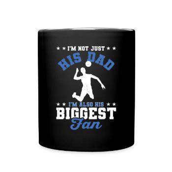Je suis son père, je suis son plus grand fan de volleyball - Mug uni - noir - Devant