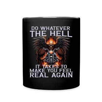 Motorbike motorcyclist chopper bike motorcycles - Full Colour Mug - black - Front