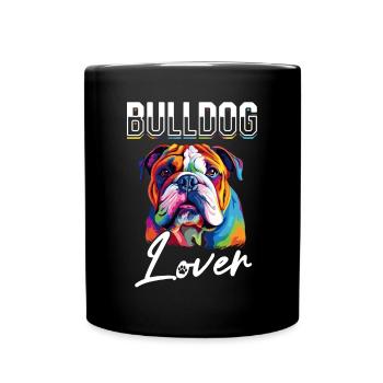 British English Bulldog lover - Bulldog lover - Full Colour Mug - black - Front